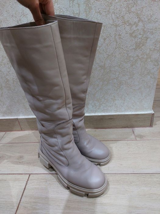 Зимові сапоги шкіряні