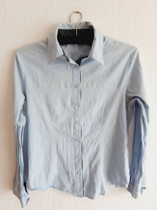 LG COLLECTION błękitna koszula damska biurowa kropki M 38