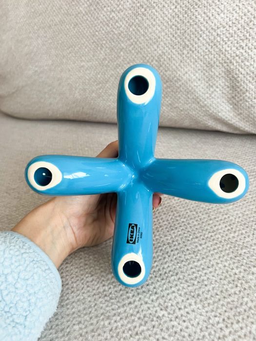IKEA Vinterfint Gustaf Westman świecznik niebieski
