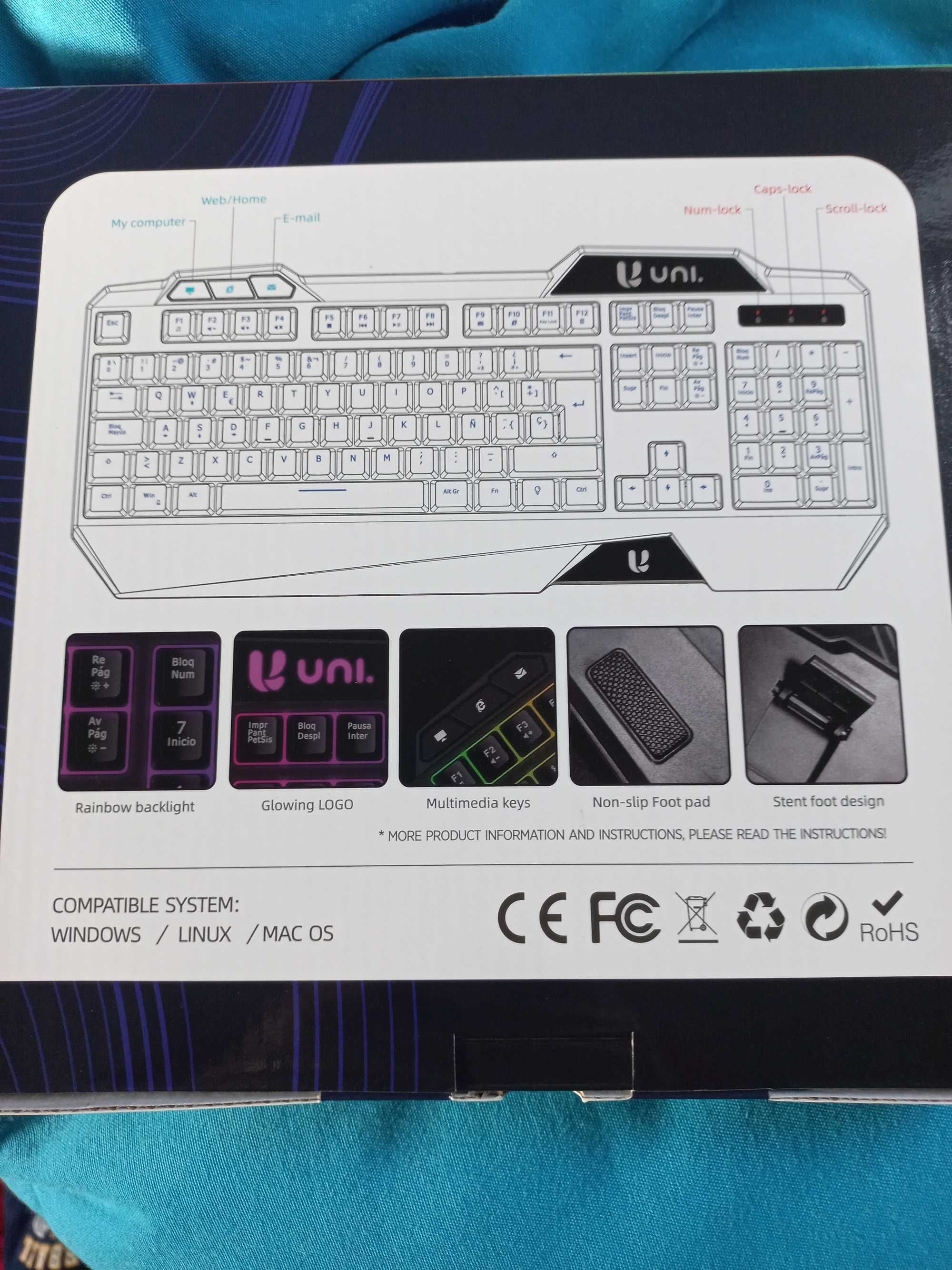 Teclado de jogo UNI GAME KEYBOARD KB9926