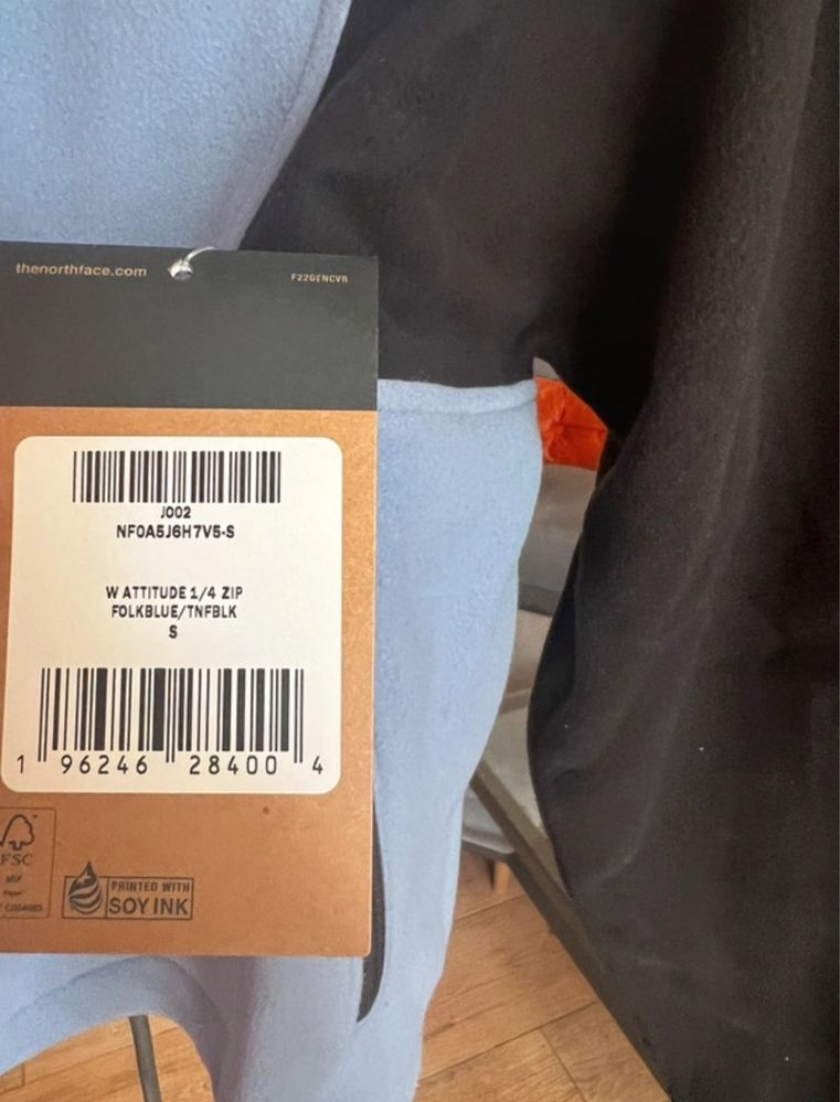 The North Face Attitude Zip Kurtka Z Polaru Baby Blue Black S