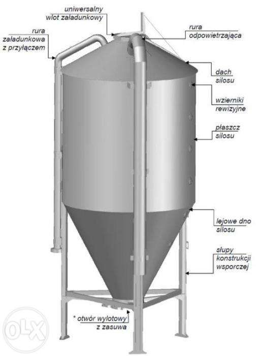 Zbiornik Silos NA PASZE 5000 LITRÓW Ocynk BIN