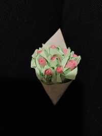 Bukiet 9 róż z papieru wielkośc ok 10 cm na prezent dla dziewczyny
