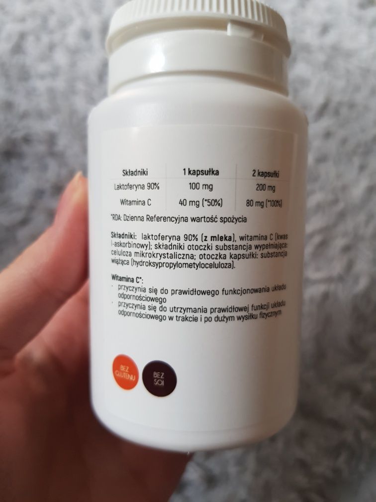 Kapsułki aliness lactoferrin laktoferyna LFS 90% 100 mg