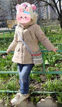 Куртка парка для девочки H&M размер 92 бежевая весна деми