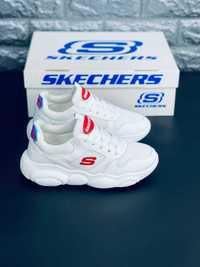 Кроссовки женские Skechers Лето 2024 кожаные  красовки Скечерс