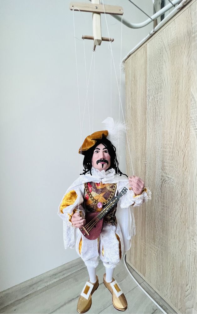 Trubadur Lałka Marionetka Ręcznie robiona oryginalna lalka