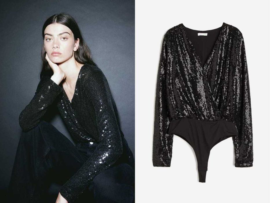 Новорічне боді з паєтками лелітками H&M XS
