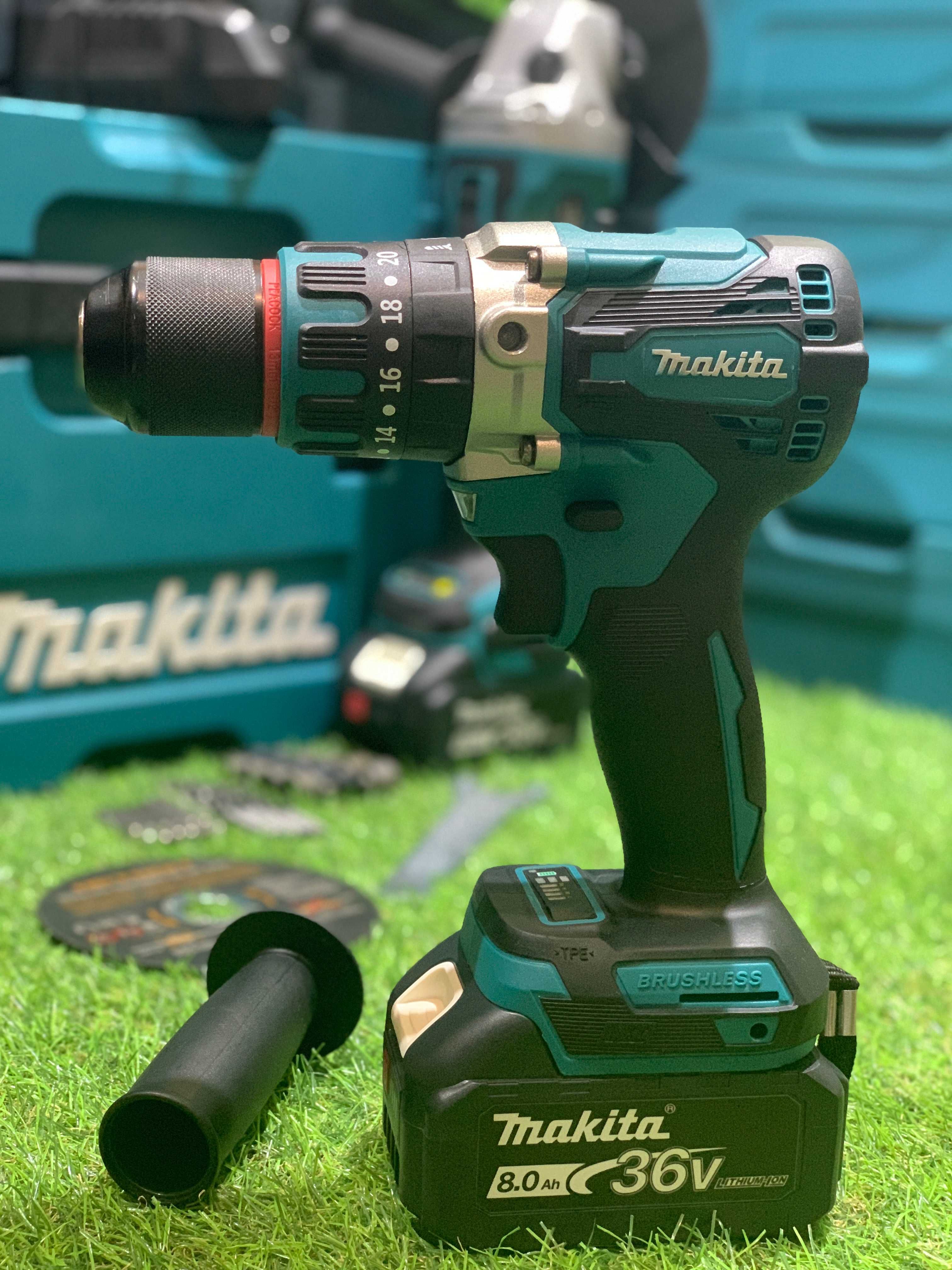 Акумуляторний Набір 2в1 Makita 36V8A Болгарка DGA504 Шуруповерт DHP485