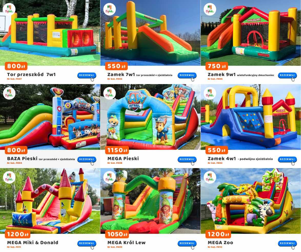 Dmuchaniec zamek dmuchany 9w1 zjeżdżalnia trampolina