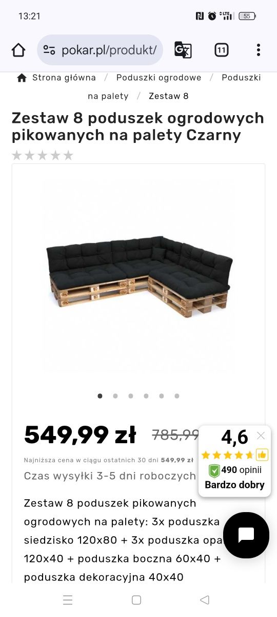 Nowe poduszki ogrodowe paletowe