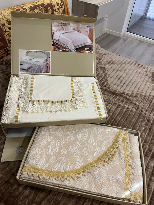 Набір постільної білизни+покривало, двоспальний, новий