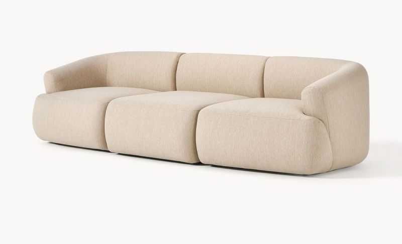 Sofa modułowa Sofia 3-osobowa o organicznych kształtach beżowa