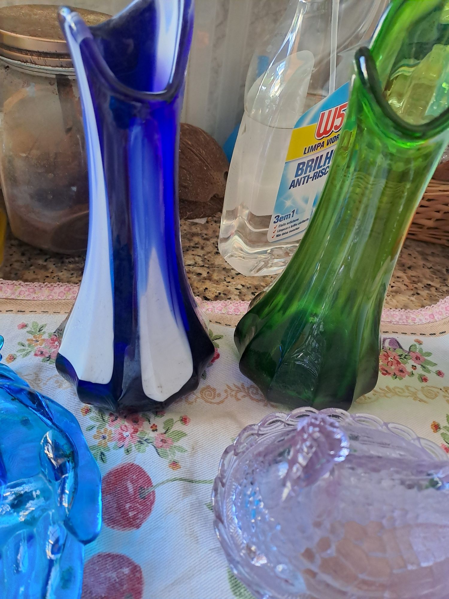 Vidro antigo de cores