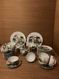 Serviço de chá japonês em porcelana fina 12 pax