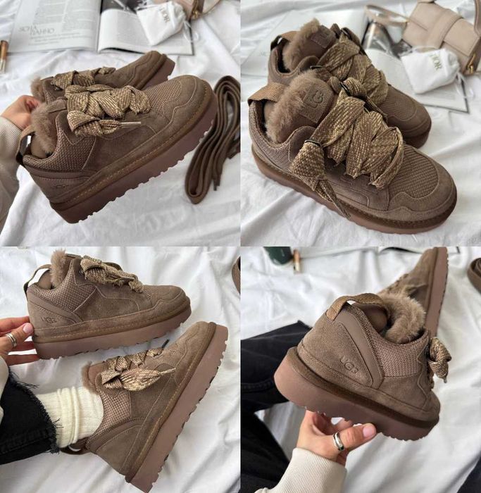 Женские ботинки UGG Lo Lowmel Sneaker Chocolate 36-41 Натур Овчина!