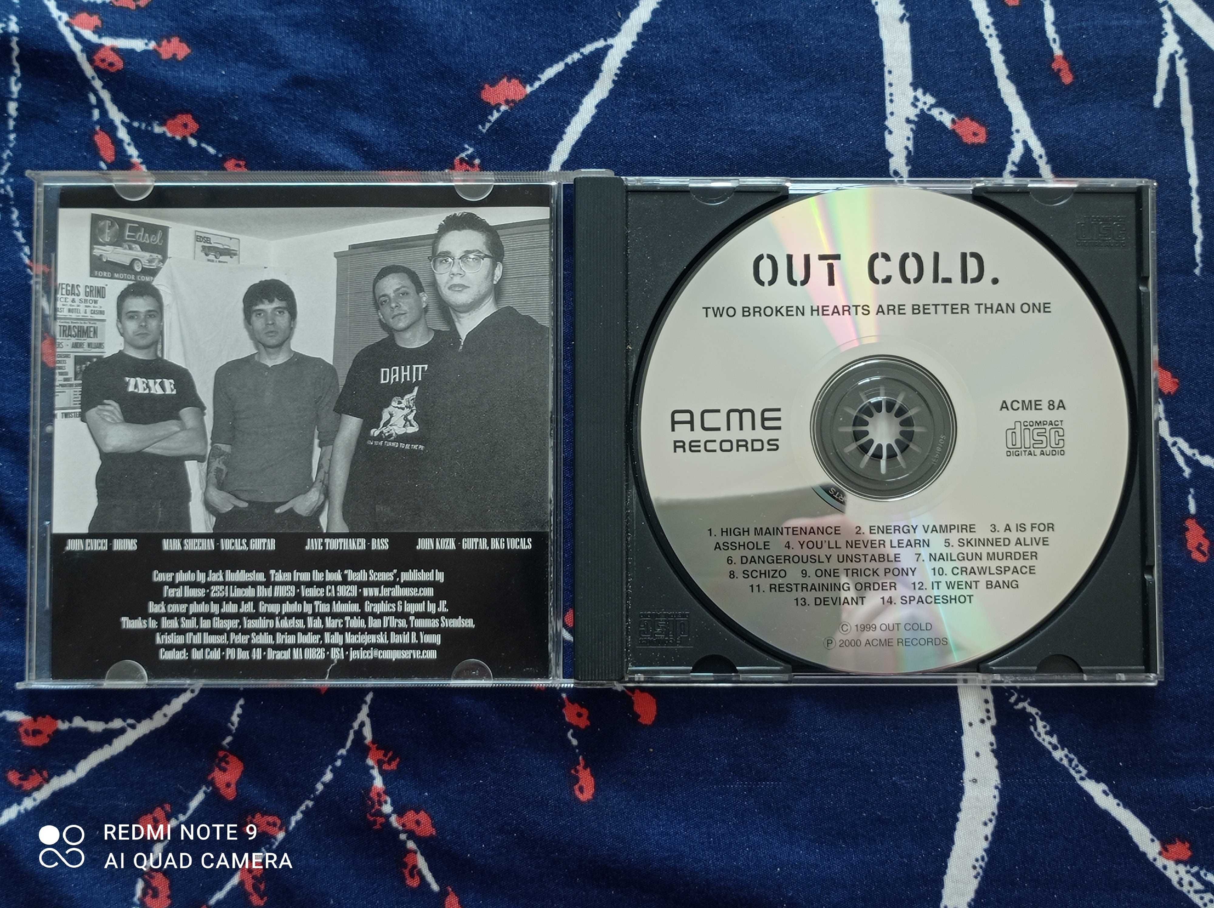 Out Cold - Two Broken Hearts Are Better Than One CD US hardcore punk