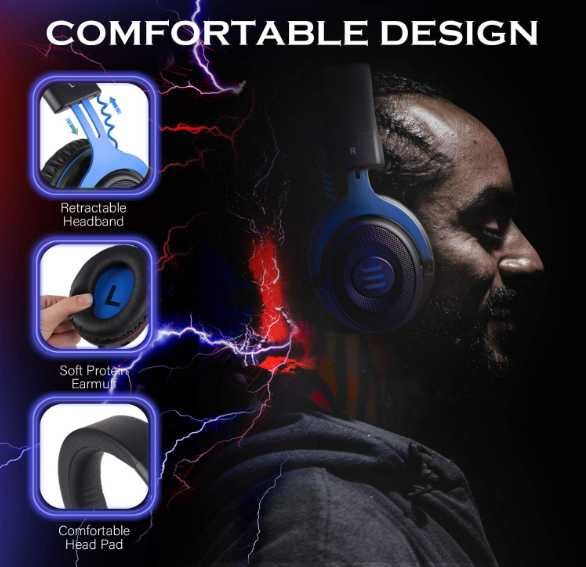 Zestaw Gamingowy Eksa E900 - Słuchawki + Mikrofon - Komfort i Dźwięk!