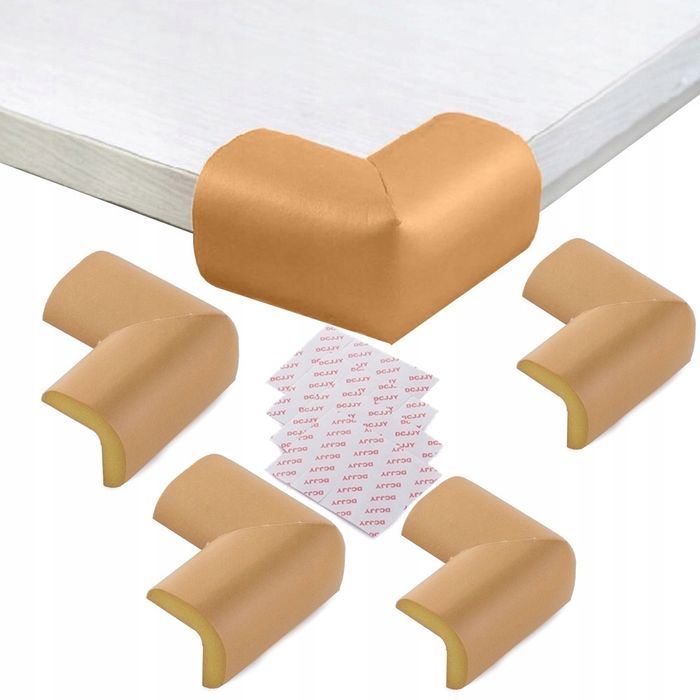 Narożniki piankowe osłona rogi meble kanty mebli brązowe przylepce x4