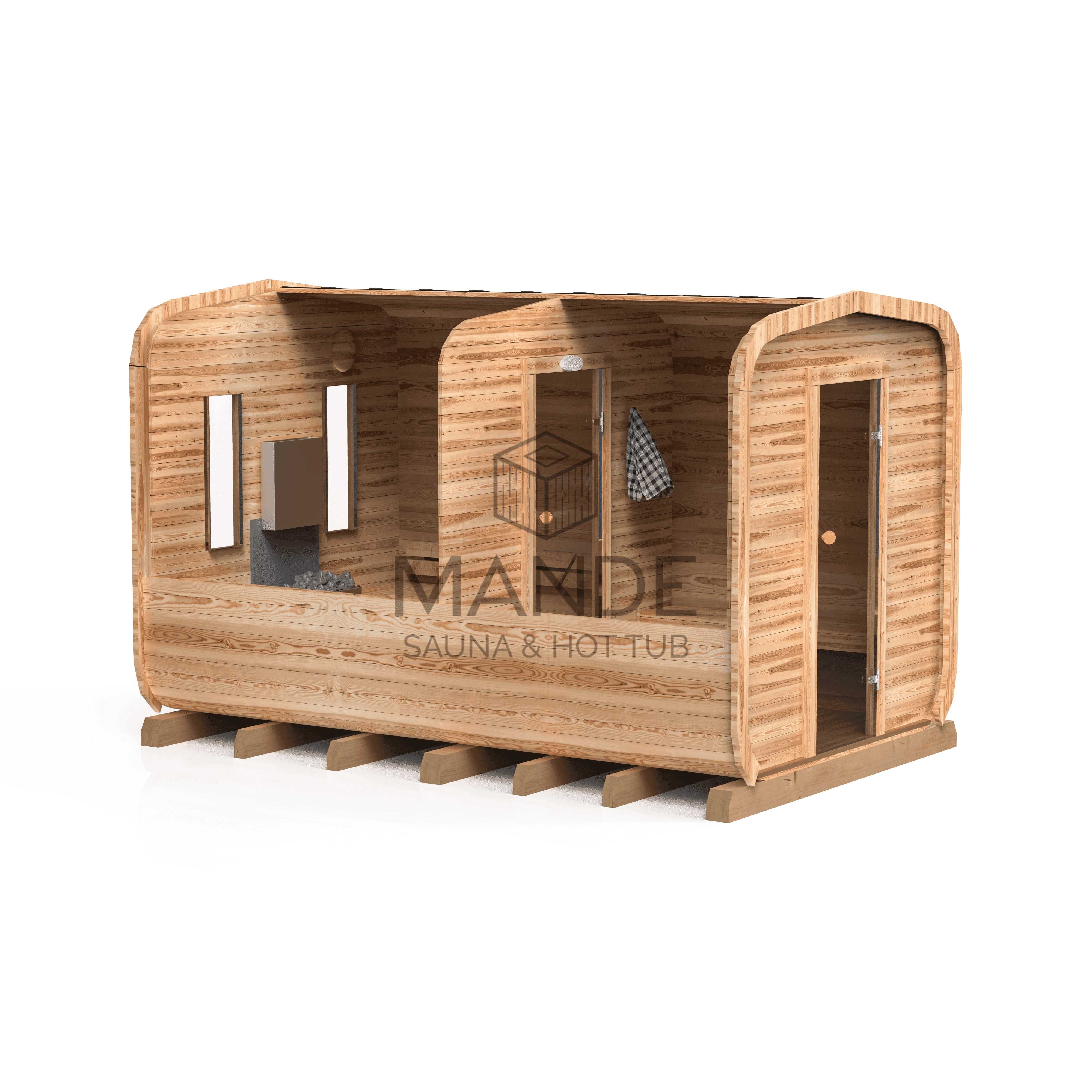 Oferta na sprzedaż sauny Glod 4M Relax - 4,0 x 2,42 m z piecem