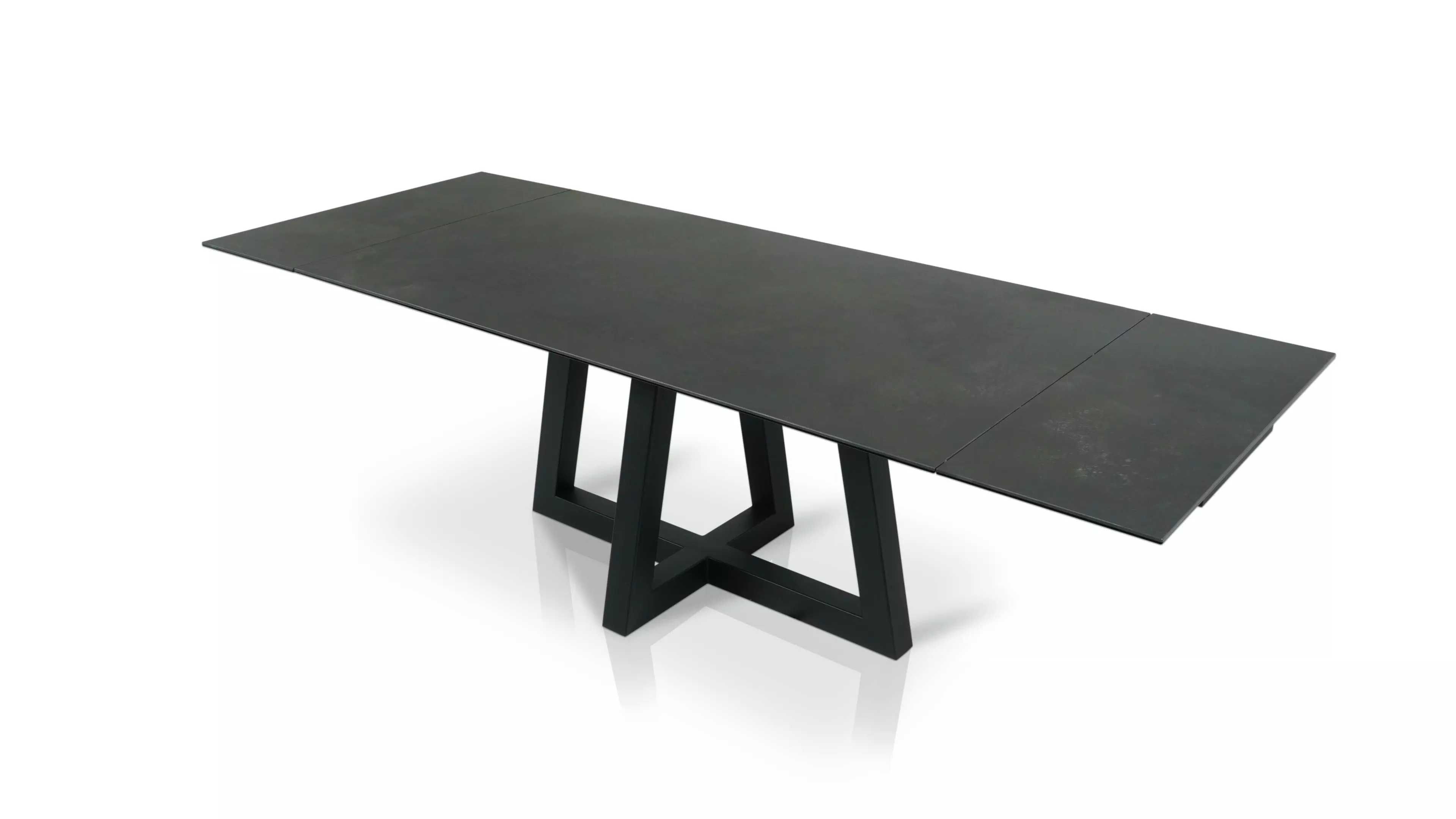 Stół IKON blat spiek Ossido Nero 160 cm x 90 cm + 2 x 40 cm