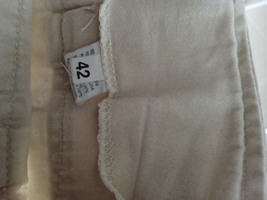 Spódnica krótka kremowa bawełna rozmiar 42