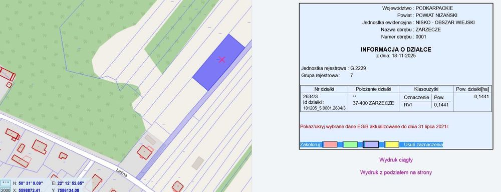 sprzedam dzialkę z WZ