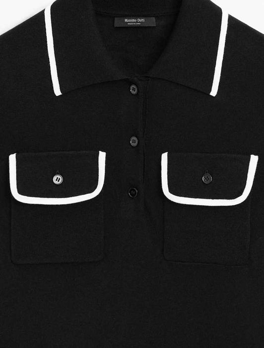 NOWA koszulka polo Massimo Dutti z jedwabiu i bawełny