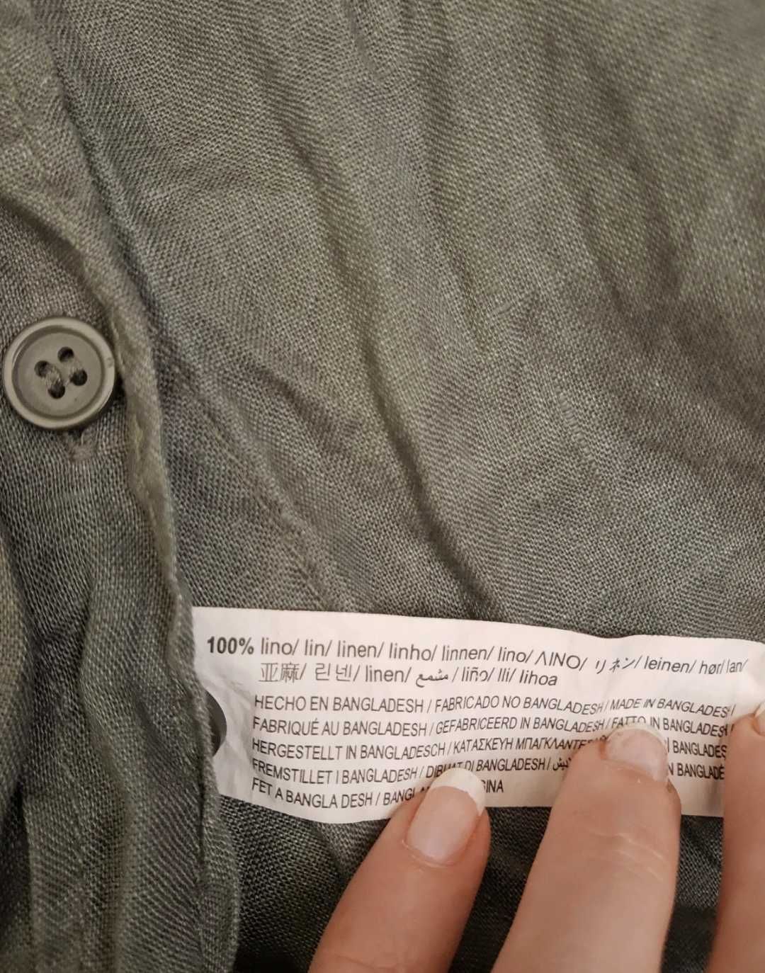 Zara koszulowa lniana bluzka  L  xl rozpinana koszula oversize