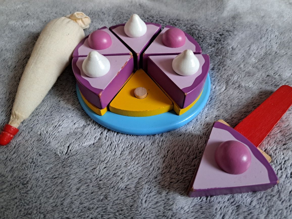 Zestaw drewniany tort + dodatki_Playtive 2+
