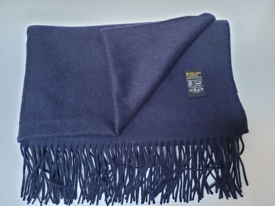 Шаль велика темно синя вовна, нова