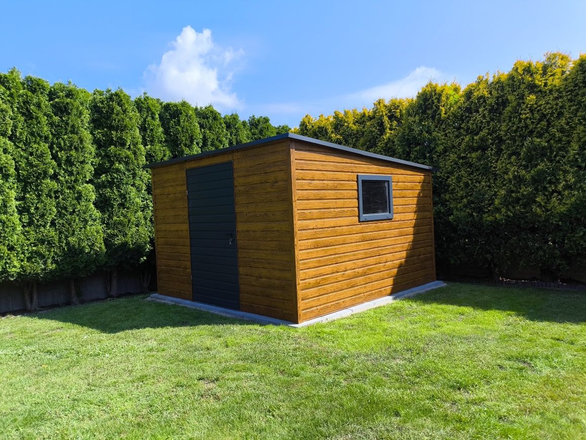 Garaż blaszany domek narzędziowy 3.3x3.3 Multigloss + antracyt, profil