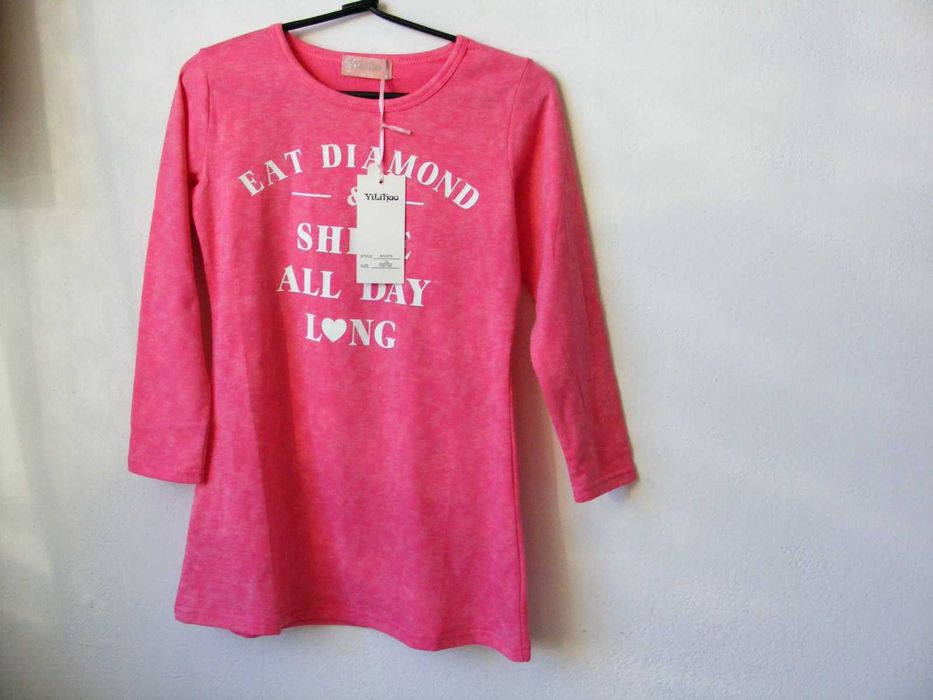 Nowa różowa tunika 134/140