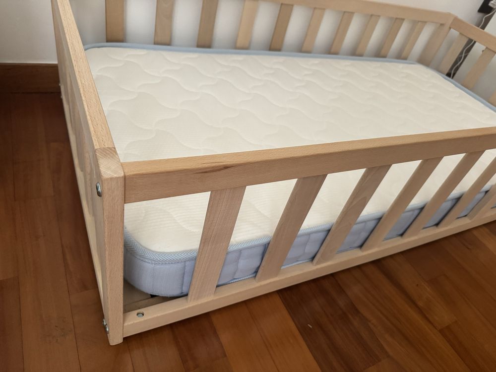 Cama AT4 70X140, Natural com colchão