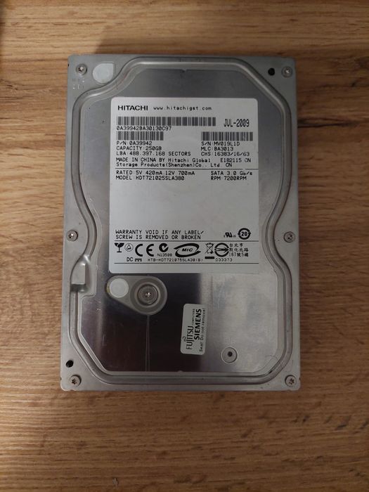 Dysk SATA 250GB Hitachi