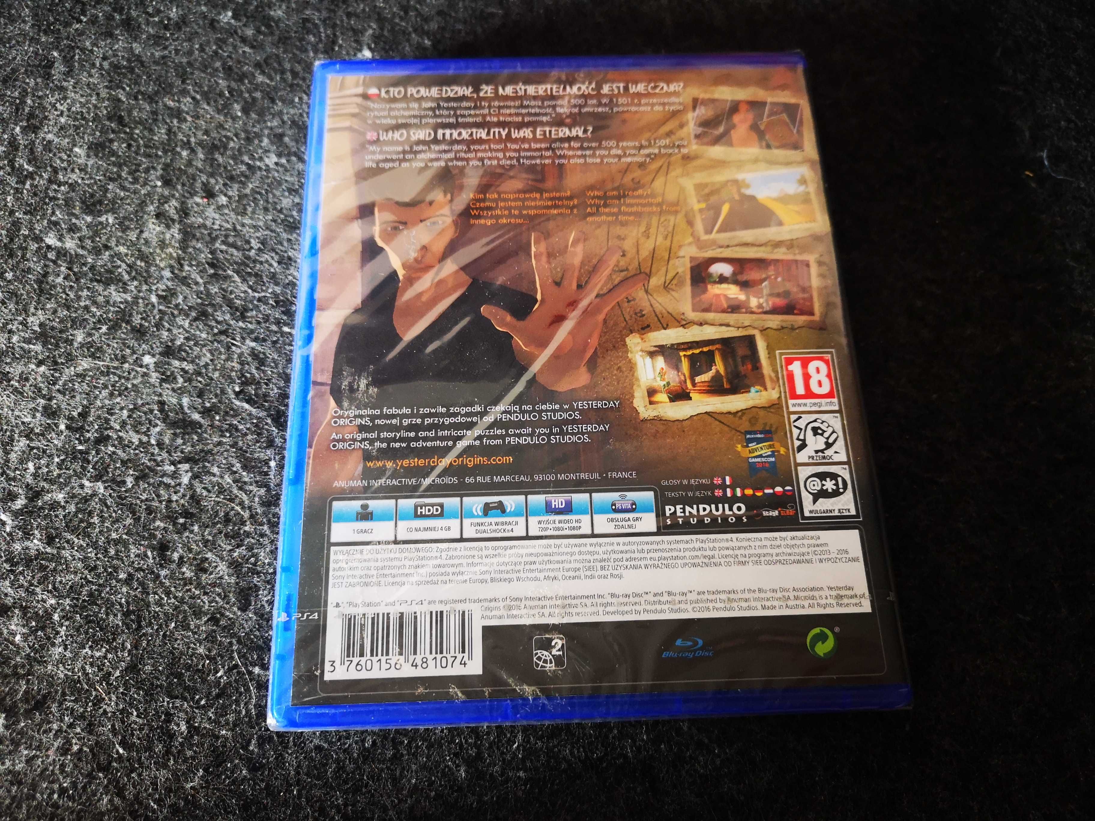 Yesterday Origins - PS4 - PL - Polskie wydanie! Nowa! Folia!
