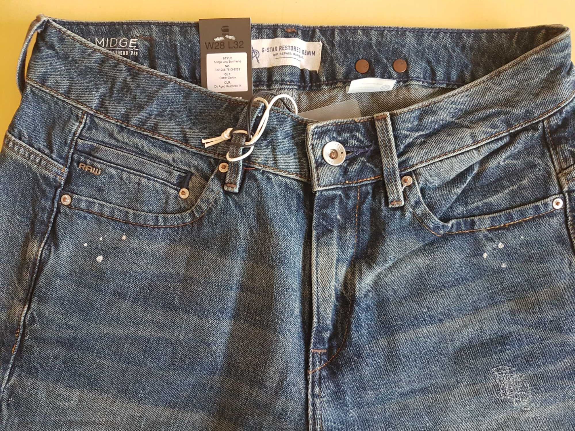 G Star Raw Midge Low Boyfriend, jeansy rozm 26/32