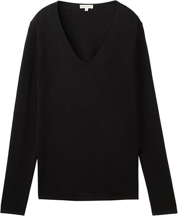 Tom Tailor Damski Sweter Z Dzianiny Basic Czarny Rozmiar 3Xl