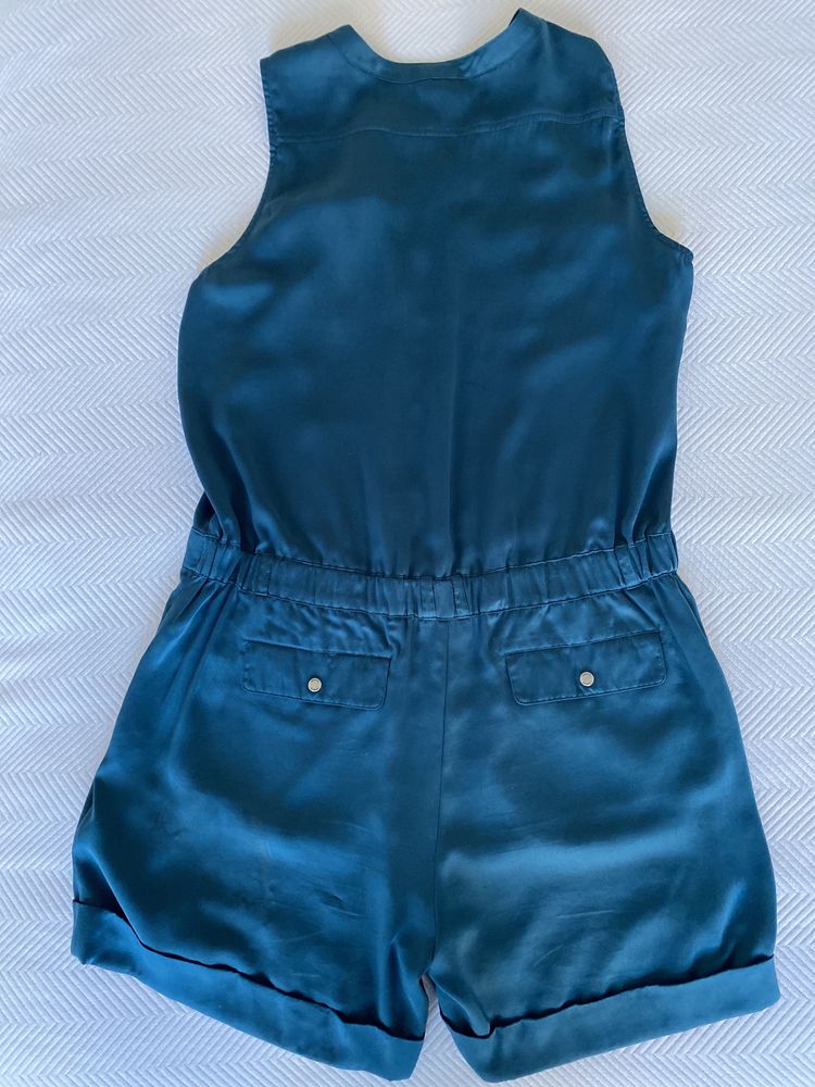 Jumpsuit azul acetinado