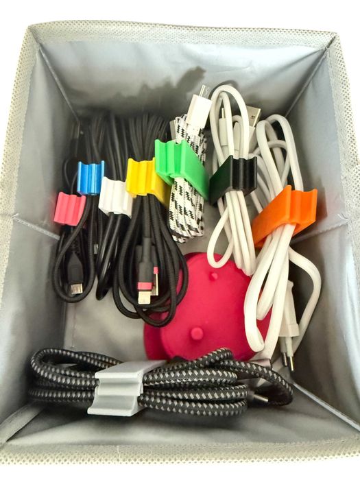 Organizer, klips na kable USB, ładowarki, 55mm, różne kolory, rozmiary