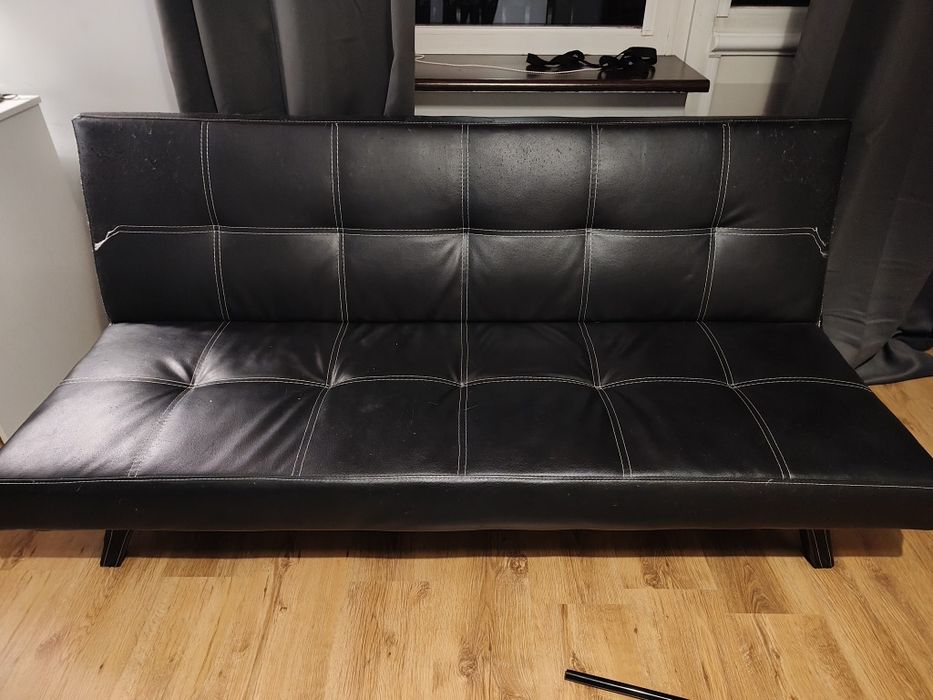 Kanapa czarna eko skóra