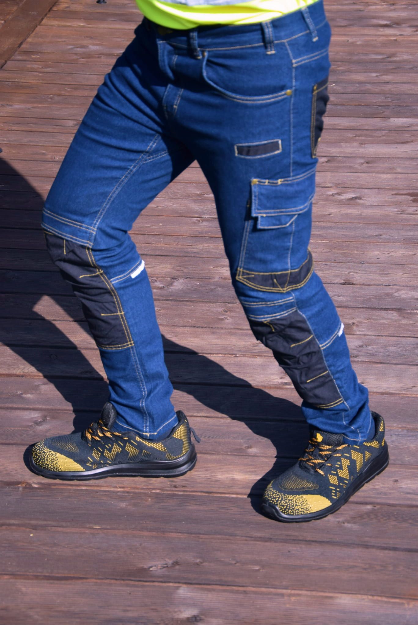 Spodnie robocze męskie jeans niebieskie