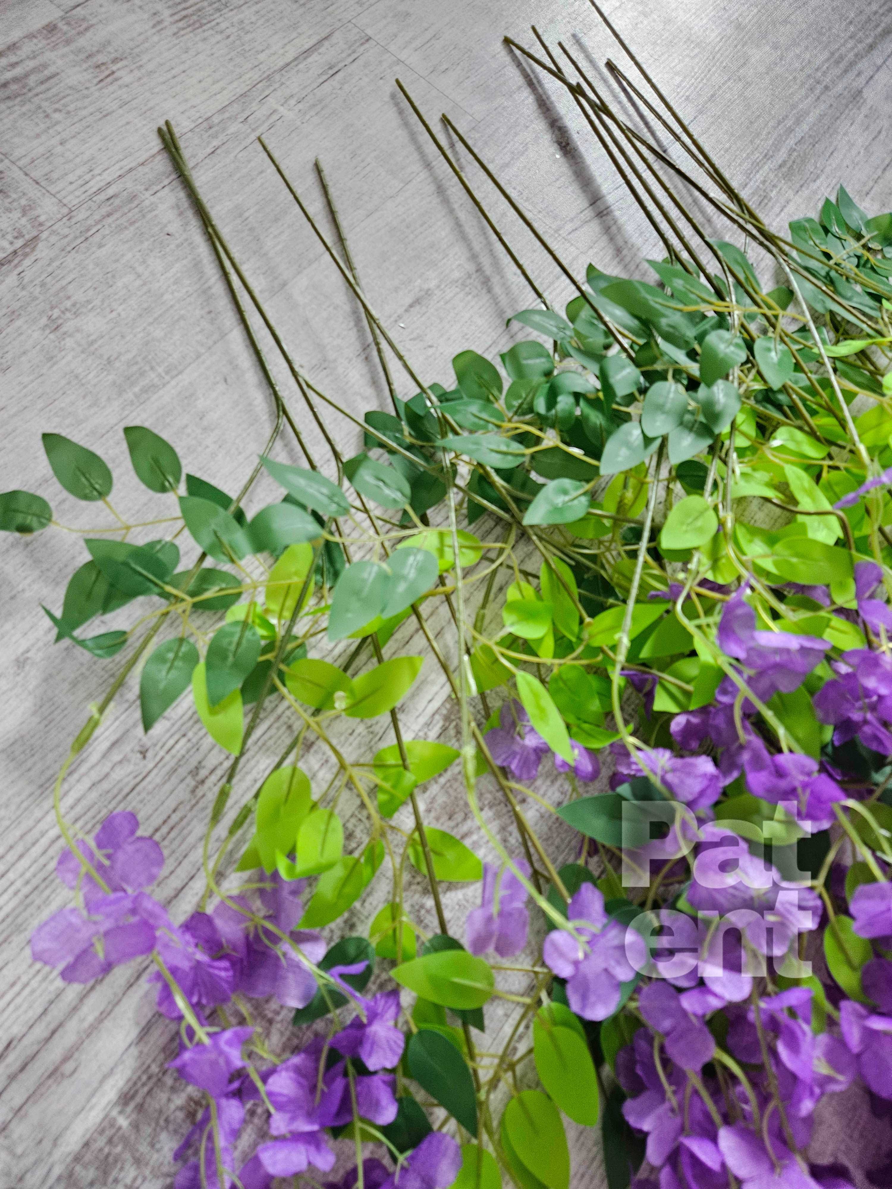 Wisteria fioletowa glicynia sztuczna girlanda dekoracja 12 sztuk