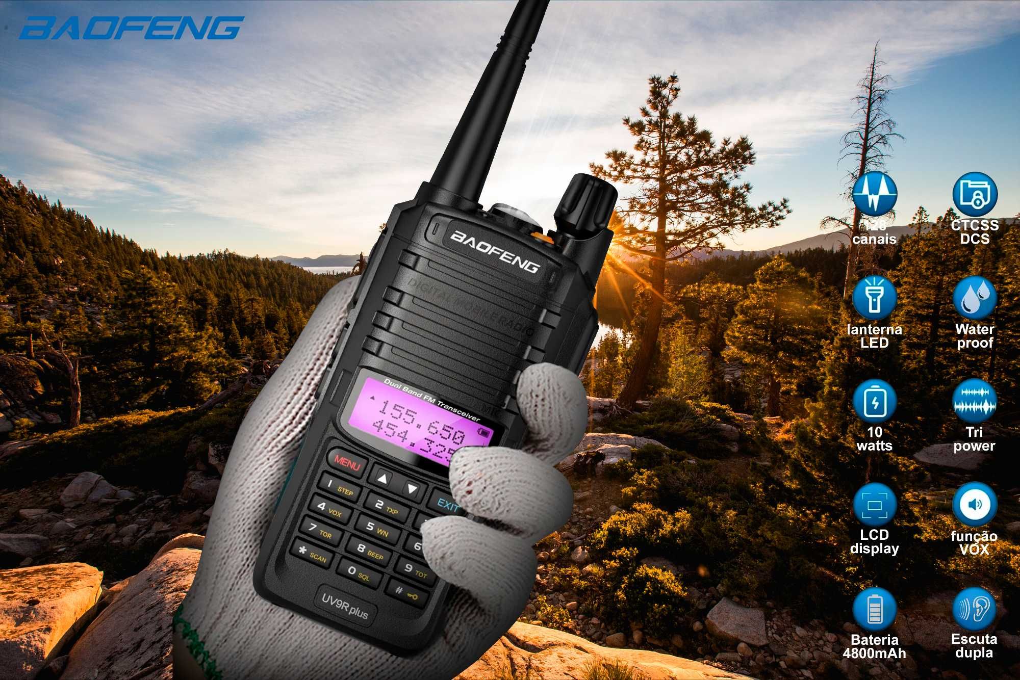 Rádio Baofeng UV-9R Plus VHF UHF Waterproof IP67