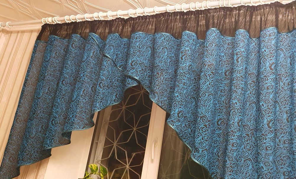 Штора занавеска тюль на кухню в детскую гардина ламбрекен