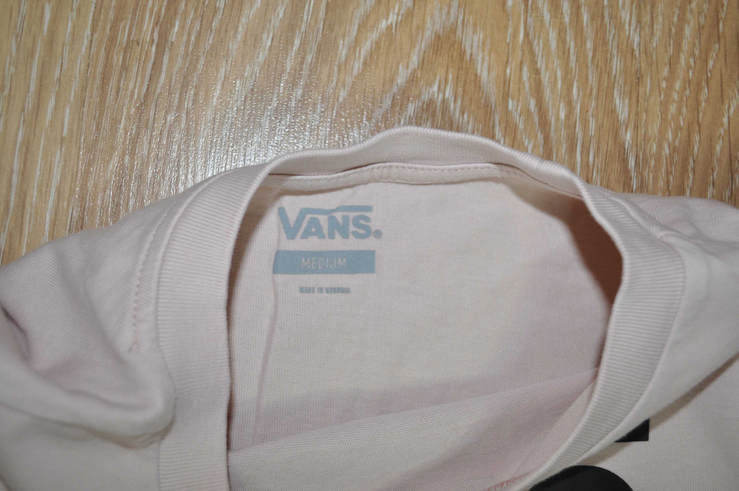 Пудрова бавовняна футболка з лого Vans