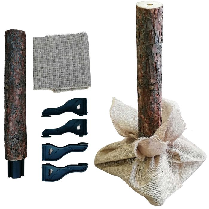 Stojak do choinki sztucznej Pień z jutą do choinki na pniu 60cm