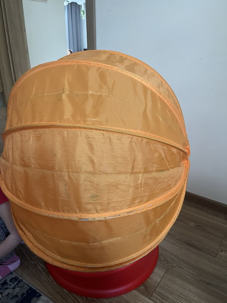 Jajo ikea fotel krecony dla dzieci czerwony