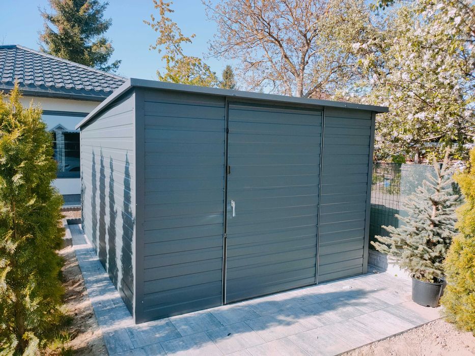 Domek ogrodowy blaszany narzędziowy 3x3 na wymiar PRODUCENT (137)