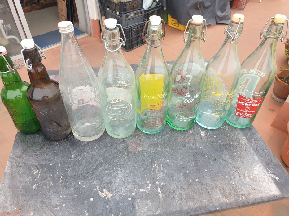 Garrafas antigas pirogravadas espanholas